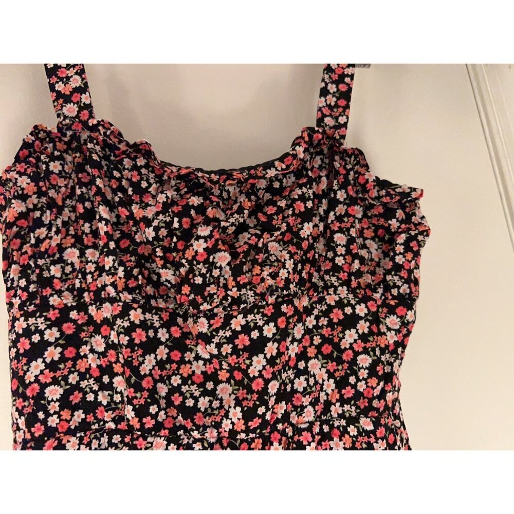 Row A Floral Multicolored/Mini dress M smock stretch back - Picture 4 of 15